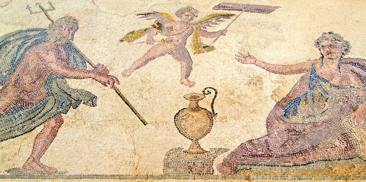 Poseidon和Amymone，House of Dionysos，帕福斯，塞浦路斯（马赛克） 作者 小说