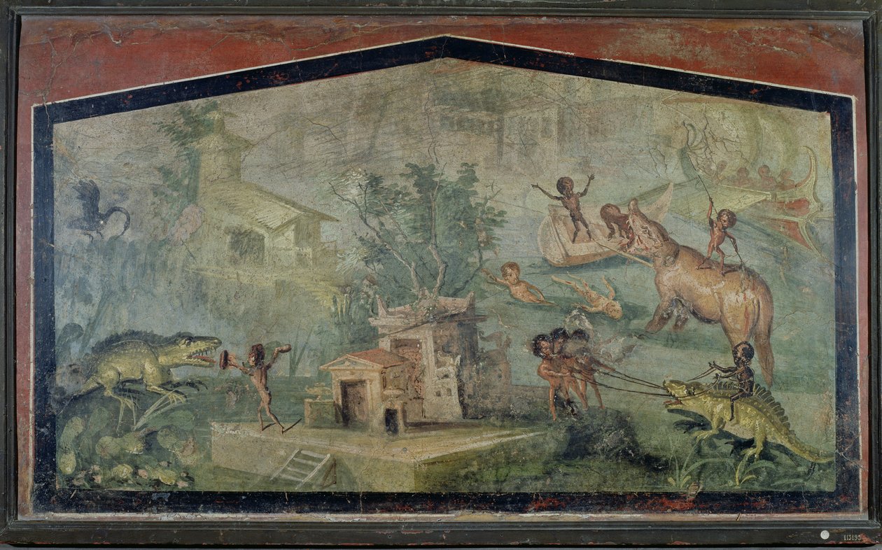俾格米人狩猎，来自庞贝城的&39;Casa del Dottore&39;（博士之家），公元50-79 作者 小说