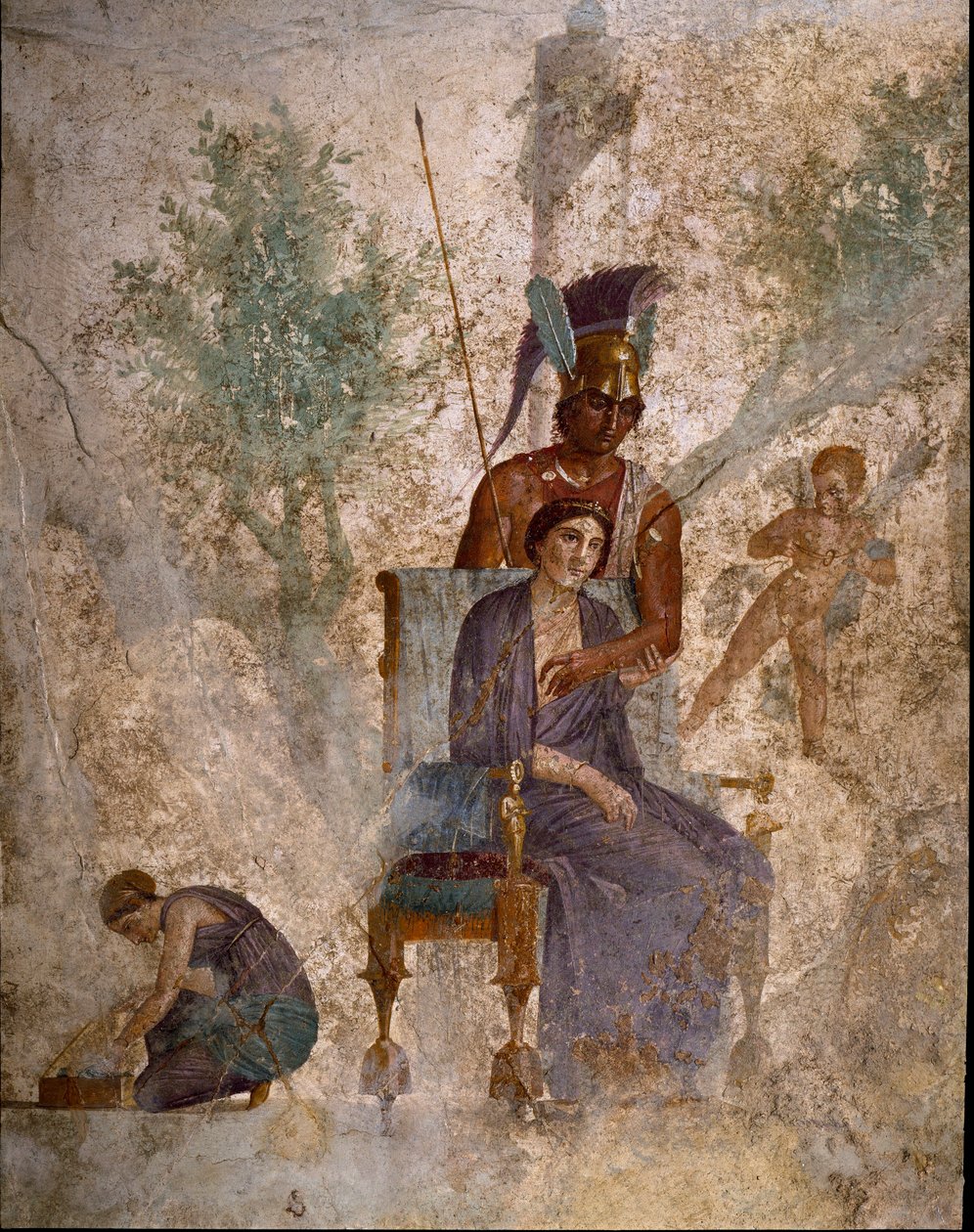 罗马艺术。"火星、维纳斯和闲暇的爱 "壁画，来自庞培遗址的 "villa dell