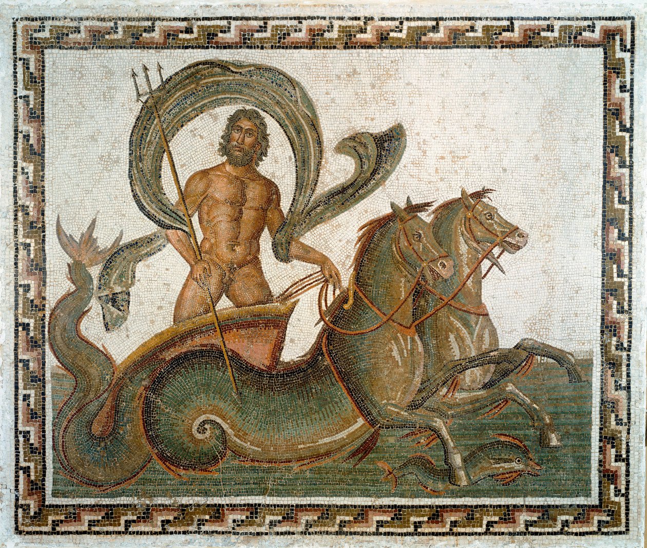 Roman Art: “” The Triumph of Neptune””” Mosaic of the 3rd century AD. Sousse, Musee Archeologique, Tunisia 作者 小说