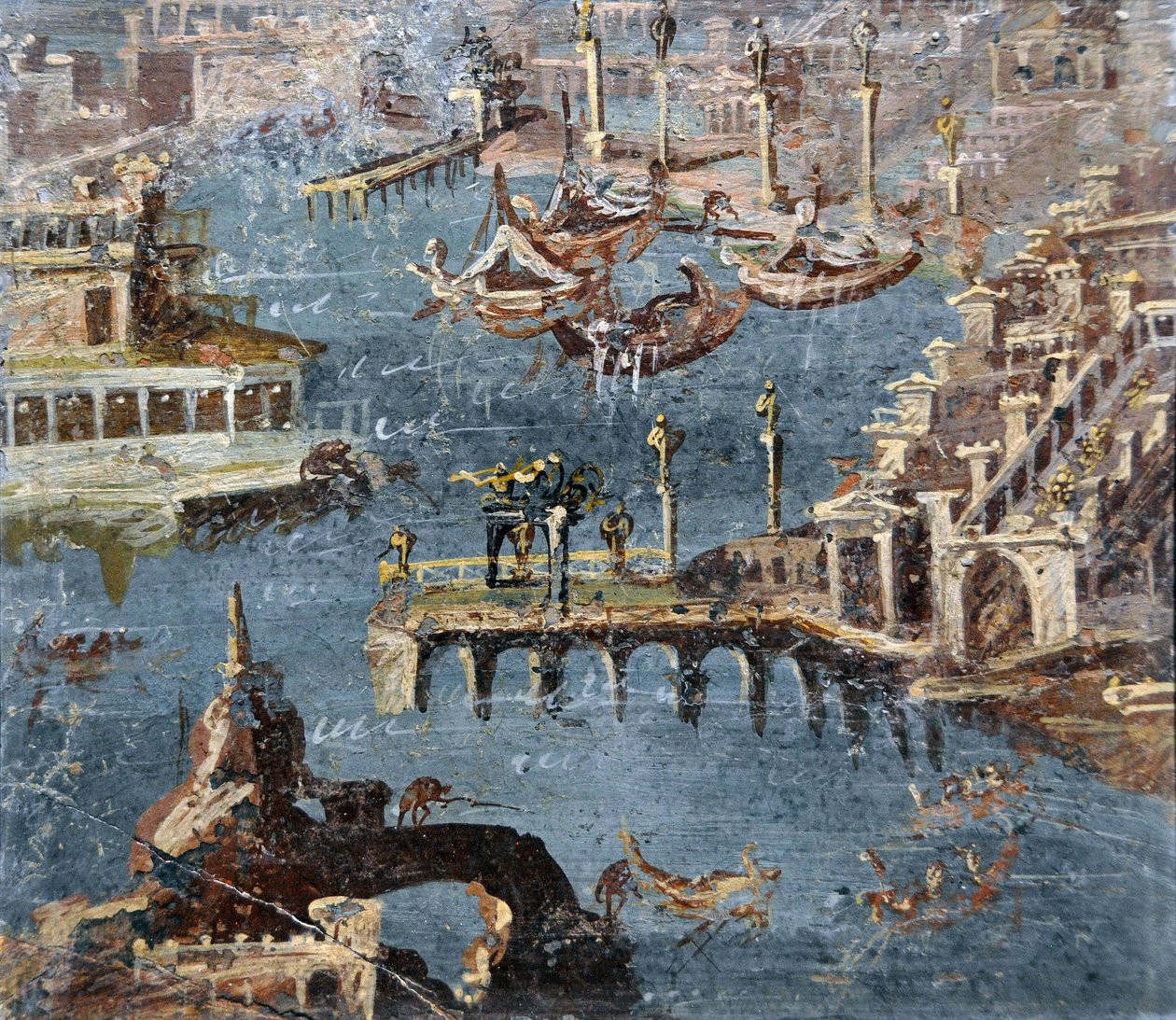 罗马艺术：显示通常被认定为波佐利港口的景观（壁画） 作者 小说
