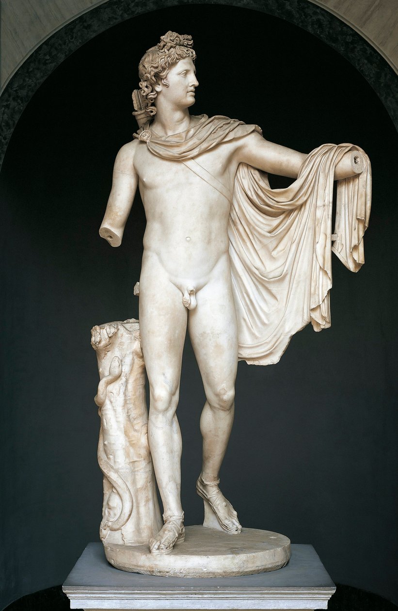 被称为 Apollo Belvedere 的雕像，仿照公元前 4 世纪的希腊青铜原件。 （大理石） 作者 小说