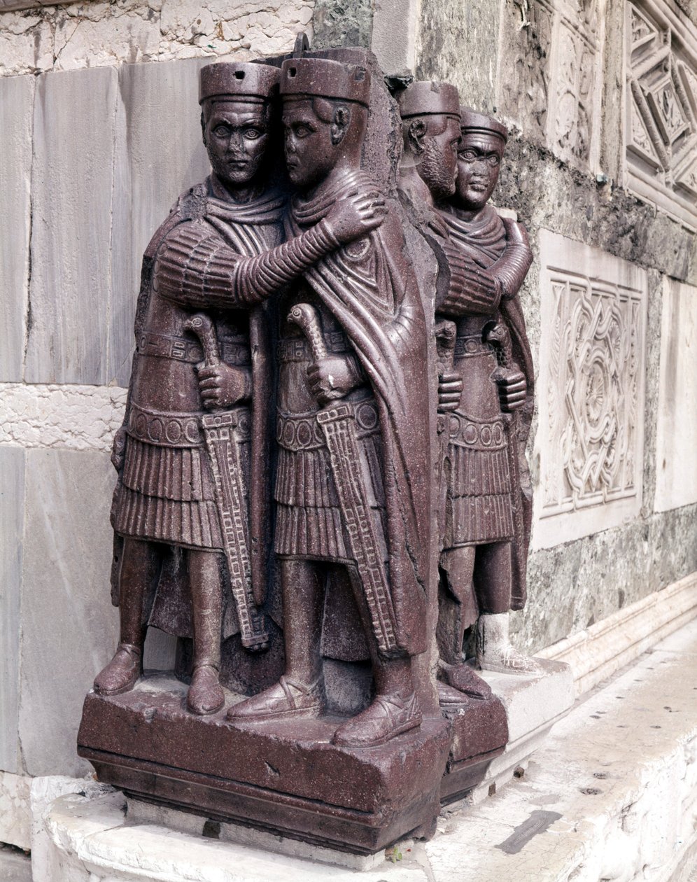 Tetrarchs. Sculptures in red porphyda from the 4th century. Venice, St. Mark