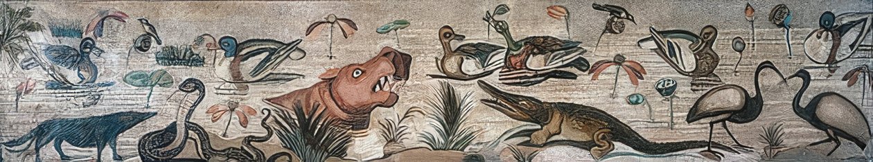庞贝城农神之家（Casa del Fauno）的尼罗河中的动物 作者 小说