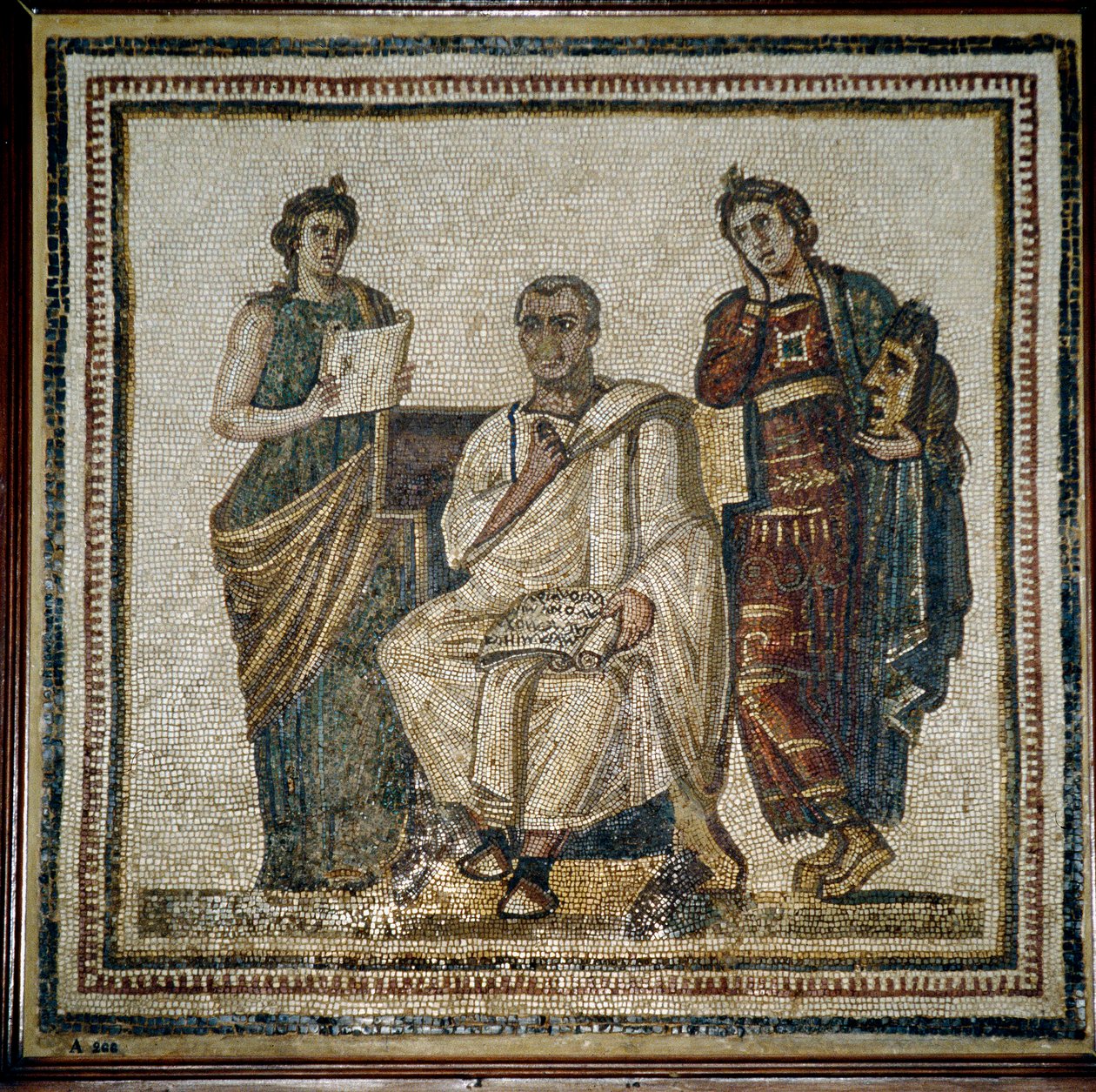 Virgil (Virgilio) and two muses (Clio and Melpomene) - beginning 3rd century 作者 小说