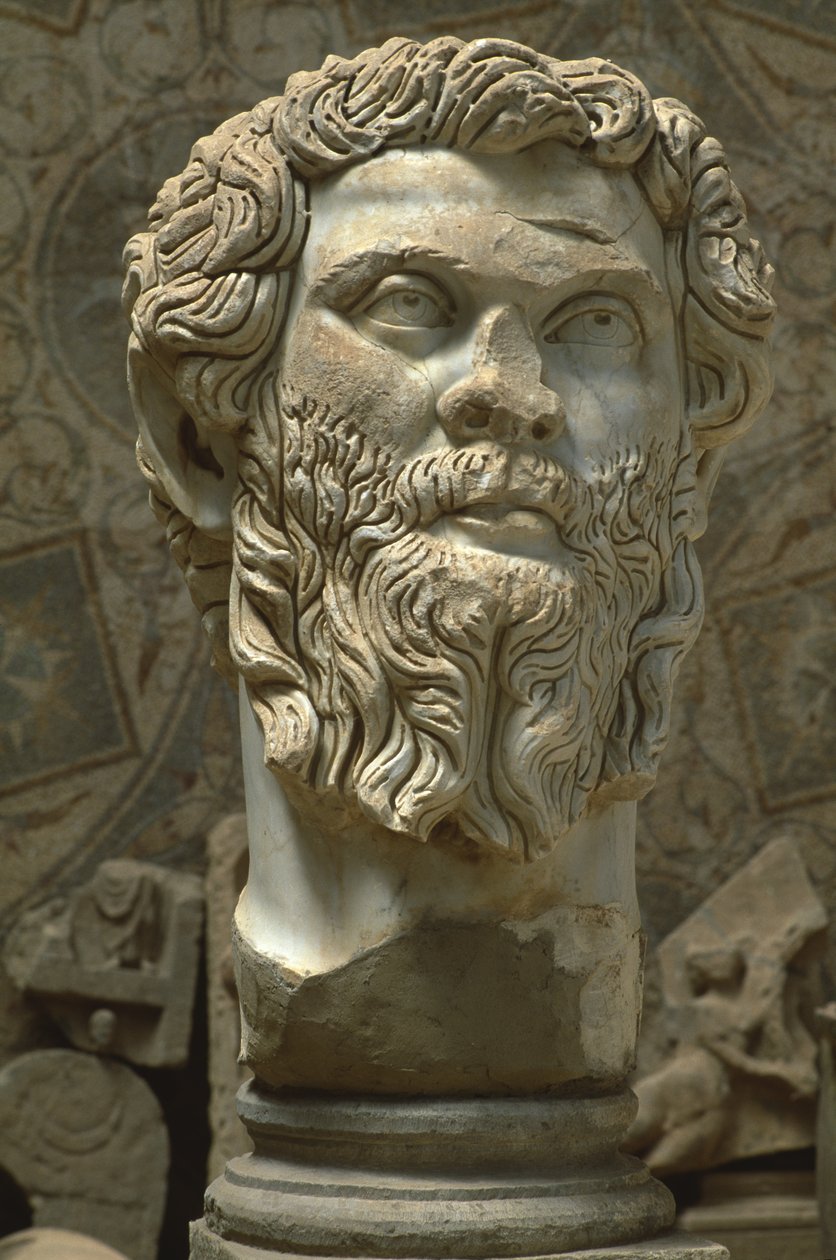 Septimus Severus（145-211）的胸围，高帝国时期（公元前27年 - 公元395年）（大理石） 作者 罗马帝国时期