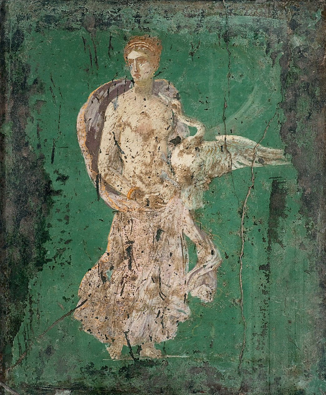 Leda and the Swan, 1st H. 1st cen.公元前。 作者 罗马庞贝壁画。
