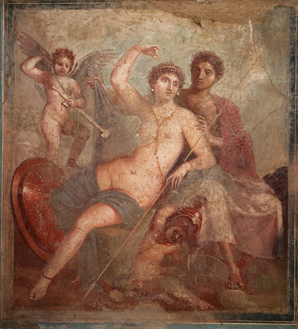 Mars and Venus, 1st H. 1st cen.AD. 作者 罗马庞贝壁画。