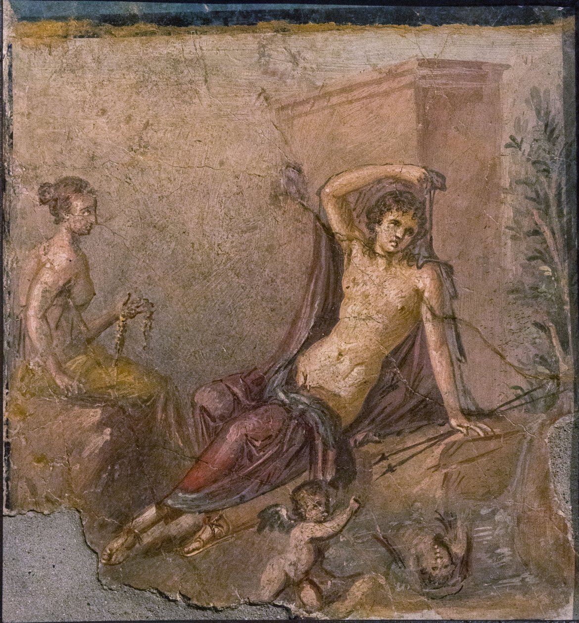 Narcissus, Echo and Eros, 1st H. 1st cen.AD. 作者 罗马庞贝壁画。