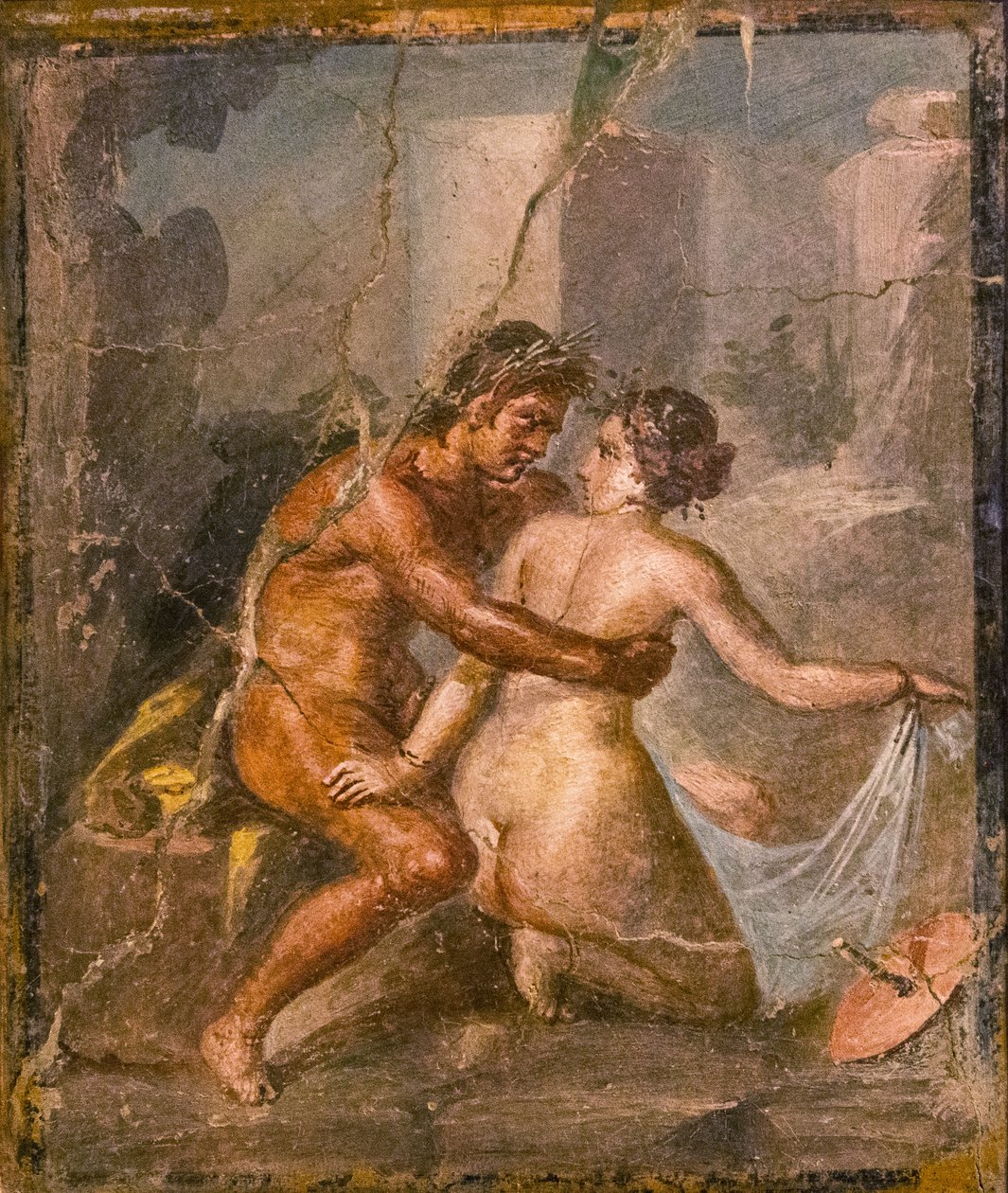 Satyr and Nymph, 1st H. 1st cen.AD. 作者 罗马庞贝壁画。