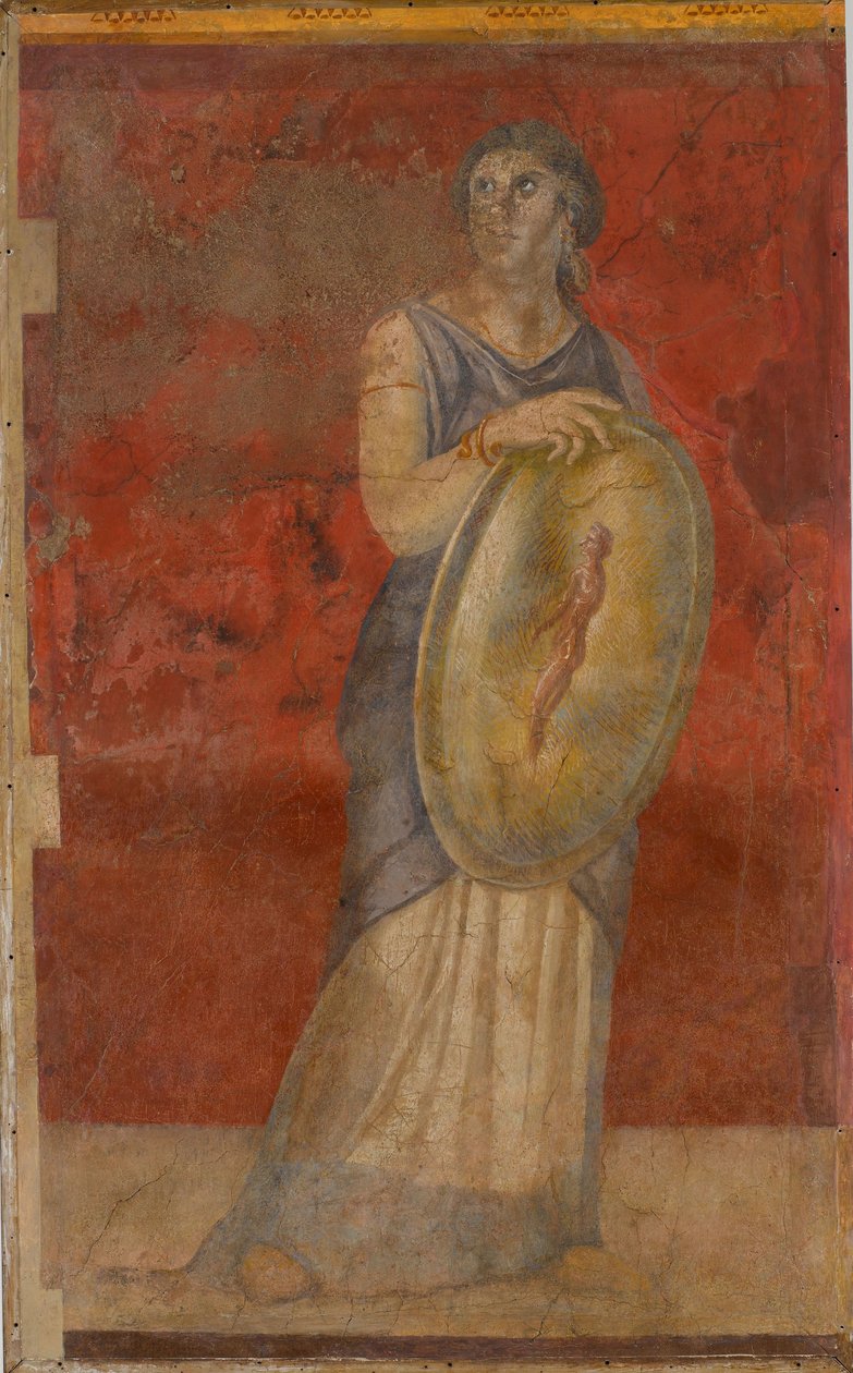 拿着盾的常设妇女，c.50-40 BC 作者 罗马共和时期