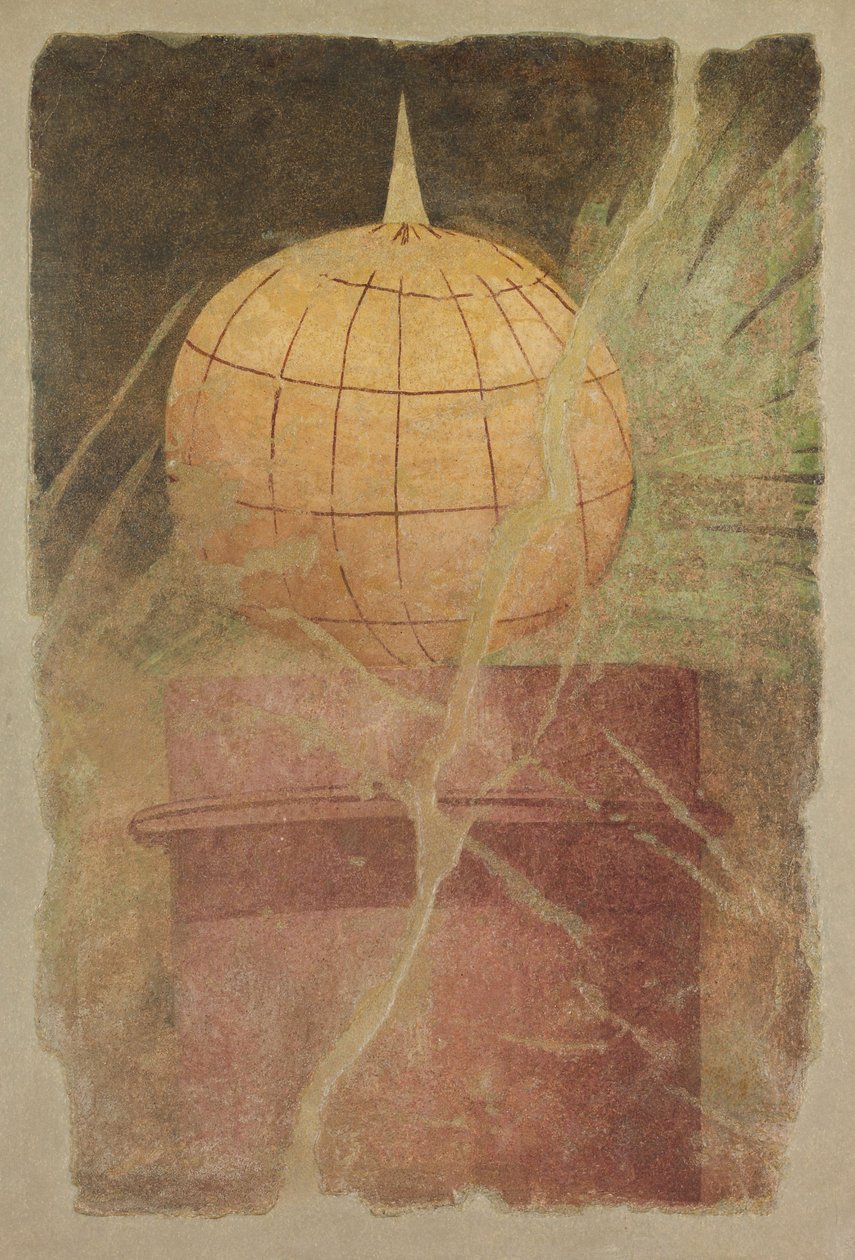 从Boscoreale的别墅的peristyle壁画片段，c.50-40 BC 作者 罗马共和时期
