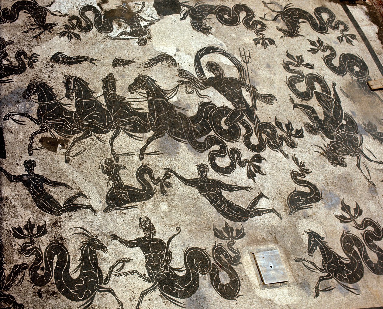 Ancient Ostia (Ostia). Mosaic of Neptune