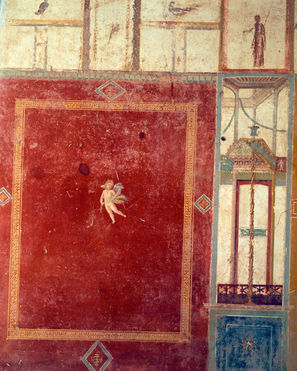 第四风格庞贝壁画，Pinario Ceriale 之家，庞贝，坎帕尼亚，罗马文明 作者 罗马罗马