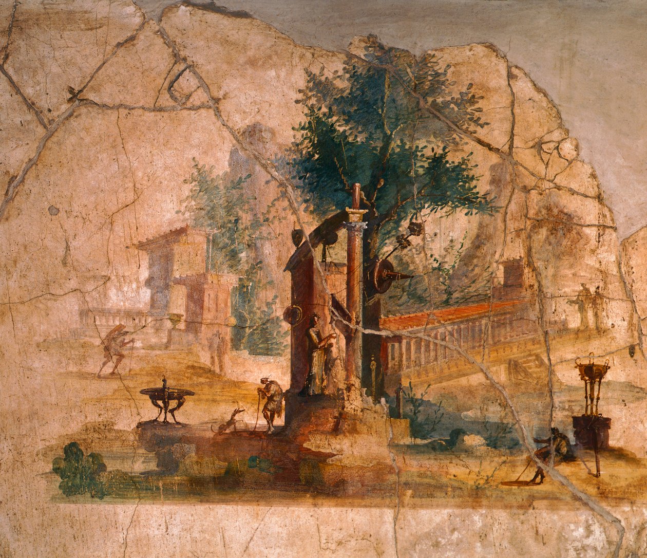 描绘风景的壁画，来自庞贝城阿格里帕波斯图穆斯别墅（联合国教科文组织世界遗产名录） 作者 罗马罗马