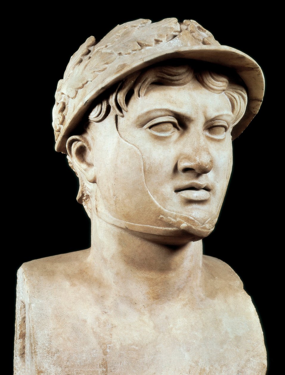 罗马艺术：Pyrrhus 1st（公元前319-272年）的半身像（大理石）。 作者 罗马罗马