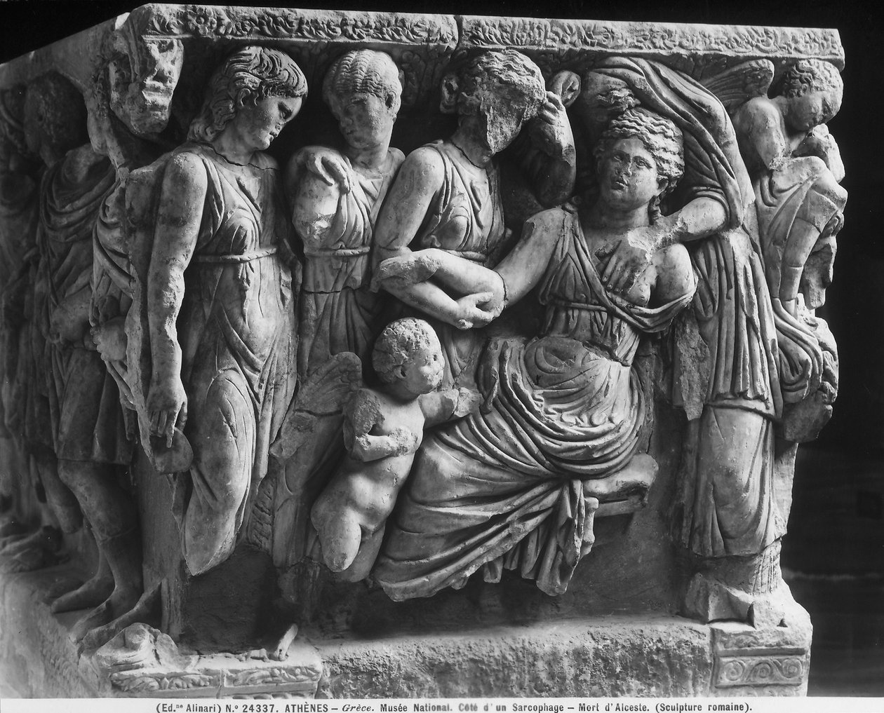 石棺浮雕与 Alcestis 之死（大理石） 作者 罗马罗马