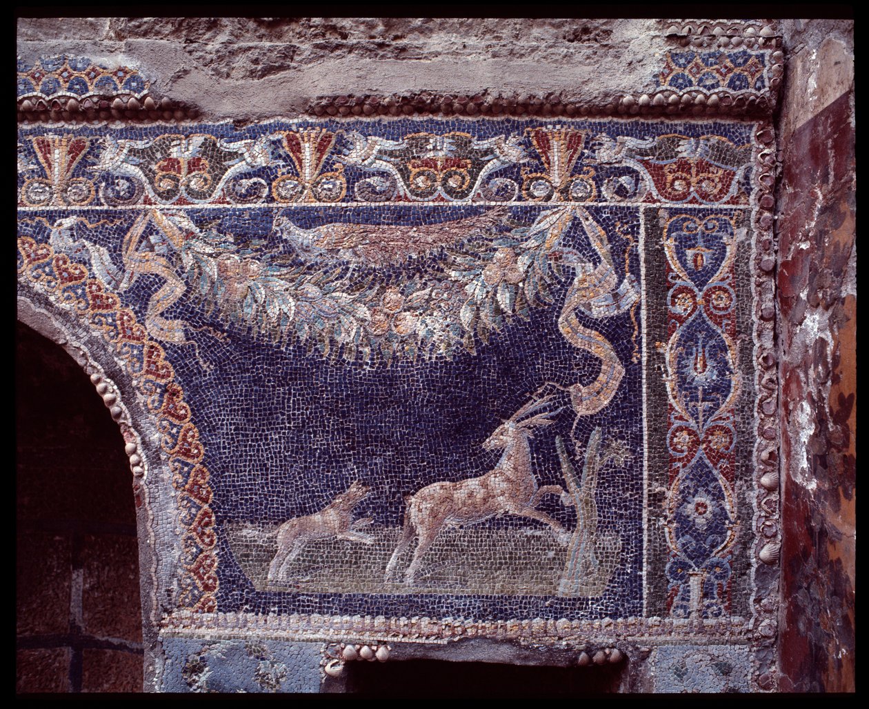 Zojambula pakhoma la nymphaeum wa casa di Nettuno e Anfitrite, tsamba la Herculaneum, mzaka za zana lachisanu BC-1 century AD 作者 罗马罗马