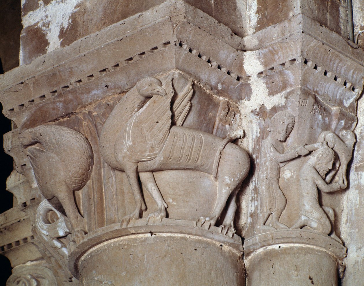 Cain kills Abel (carved capital of the transept) 作者 罗马式