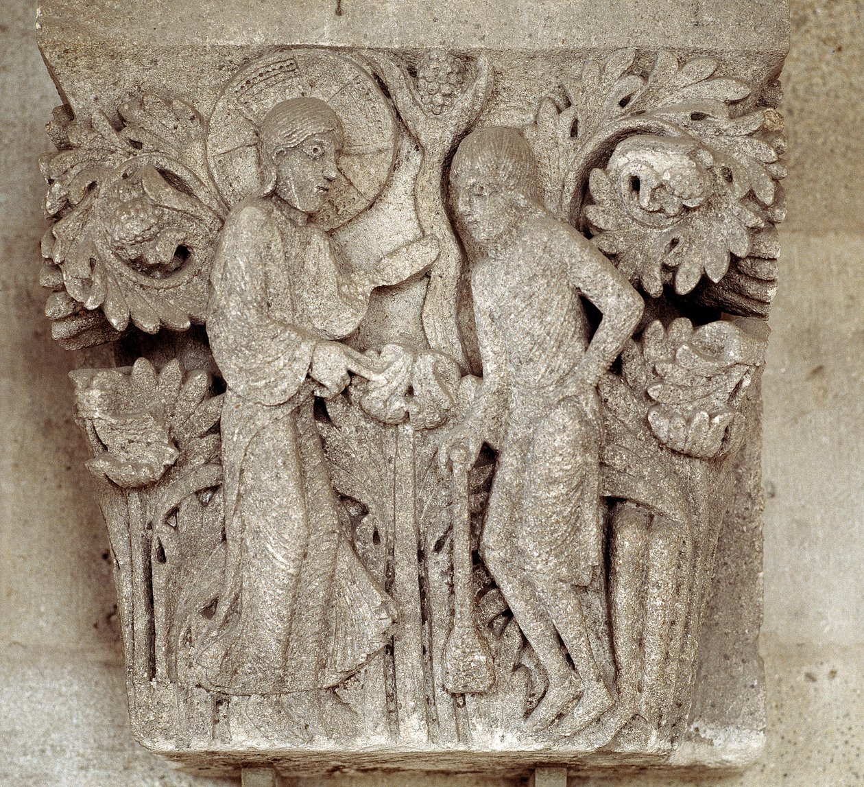 God and Cain (carved capital) 作者 罗马式