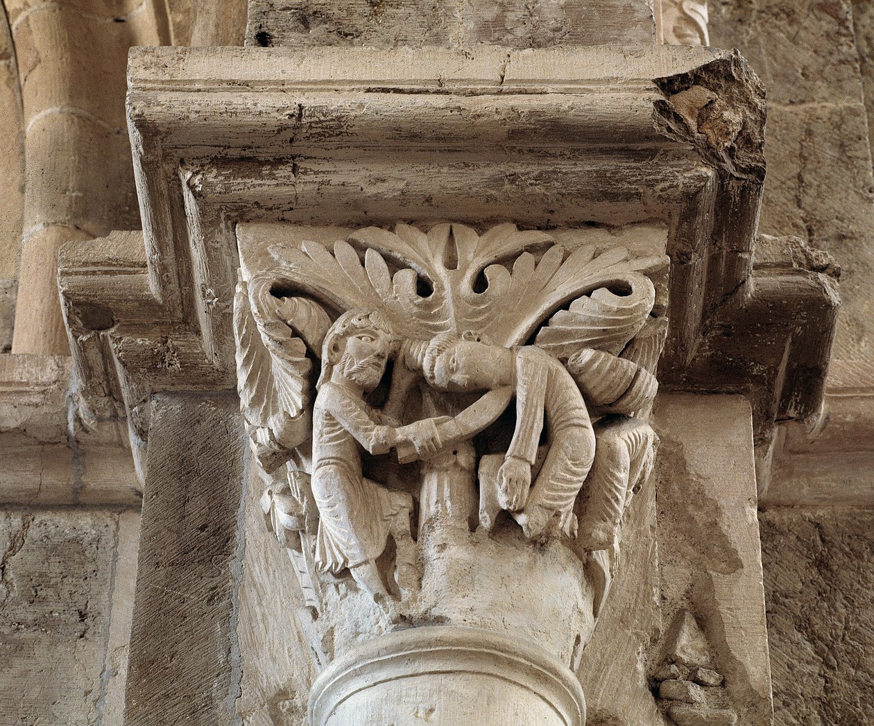 The death of Cain (carved capital) 作者 罗马式