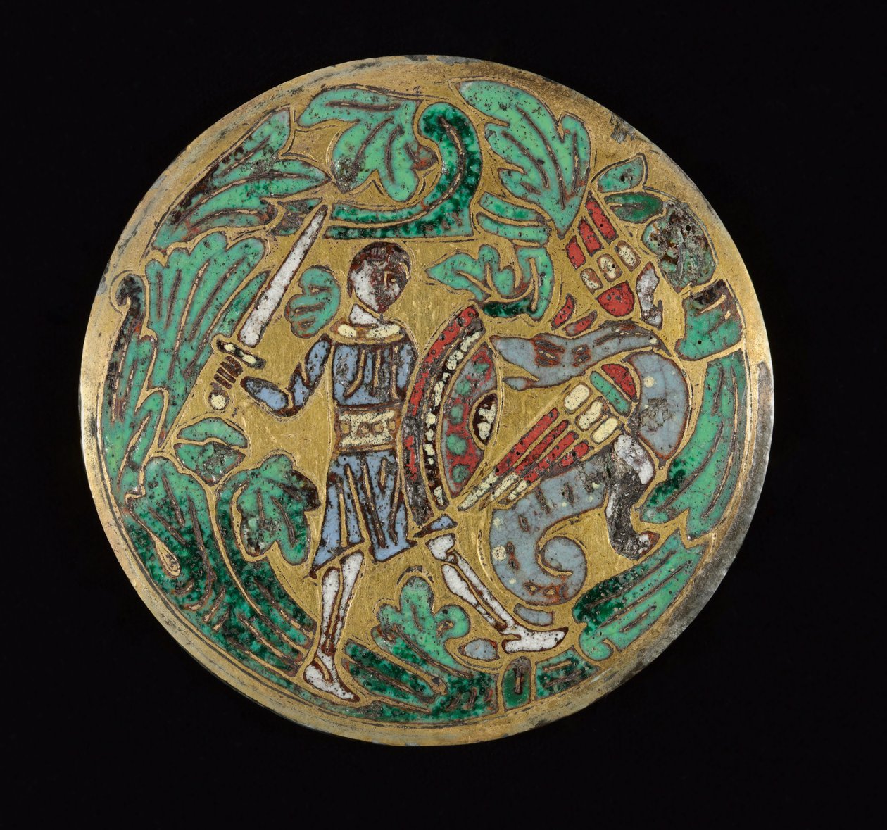 战士与龙搏斗，约1170年至1180年 作者 罗马式