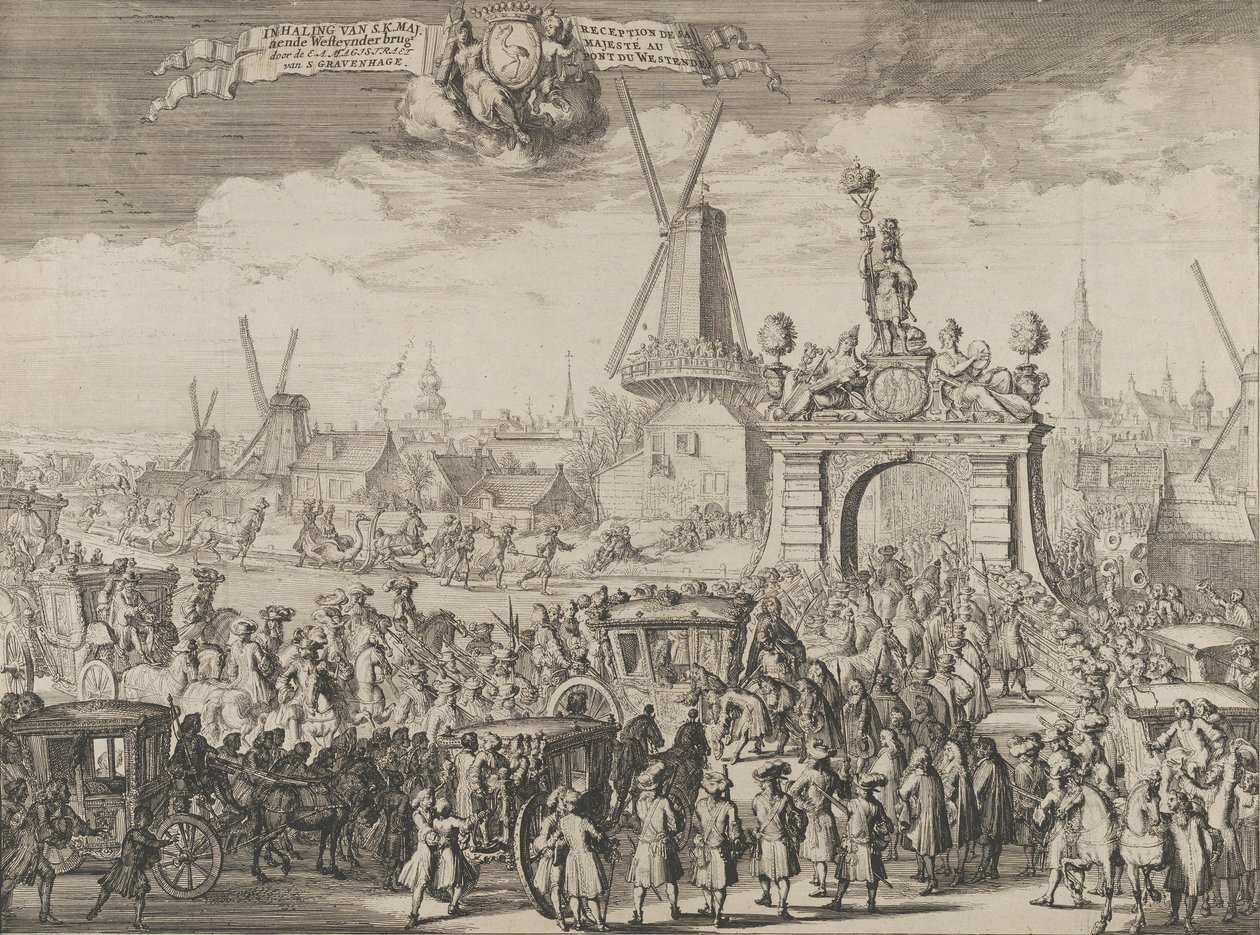 威廉三世进入海牙时，由......吸入S.K. Maj. aende Westeynder桥，1691。 作者 罗曼·德·豪格