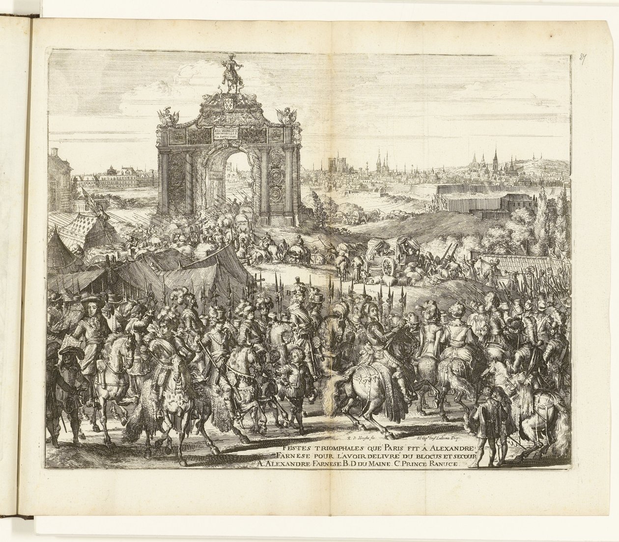 Feestelijke intocht van Farnese na het ontzet van Parijs, 1590
Festes triomphales que Paris fait à Alexandre Farnese pour l