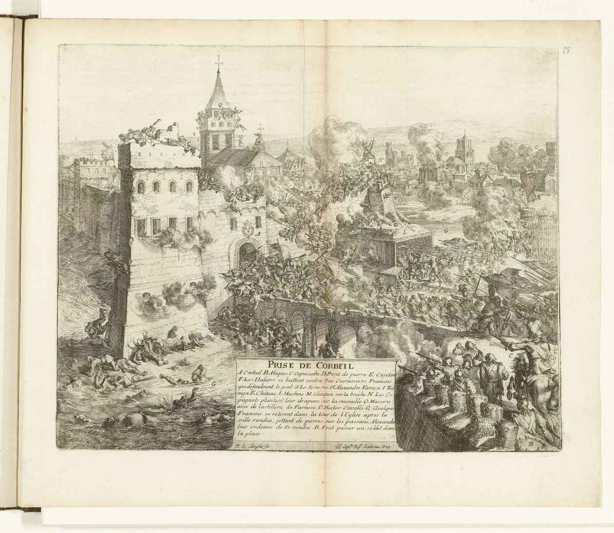 Inname van Corbeil，1590 年
Prise de Corbeil（物品上的标题）
法兰德斯战争（系列标题） 作者 罗曼·德·豪格
