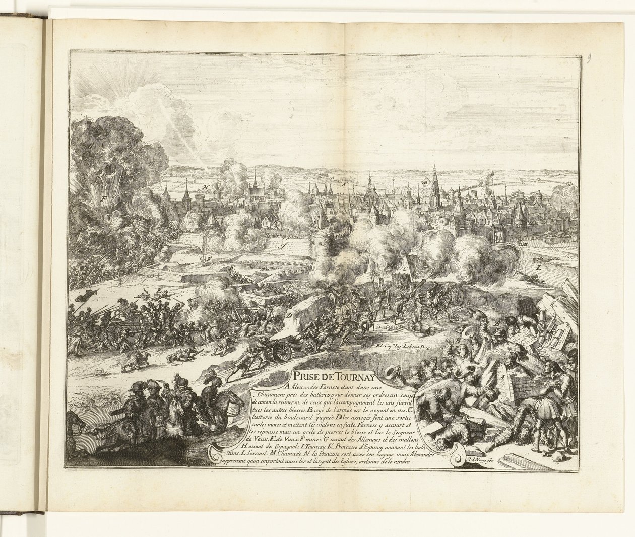 Inname van Doornik，1581 年
Prise de Tournay（物品上的标题）
佛兰德斯战争（系列标题） 作者 罗曼·德·豪格