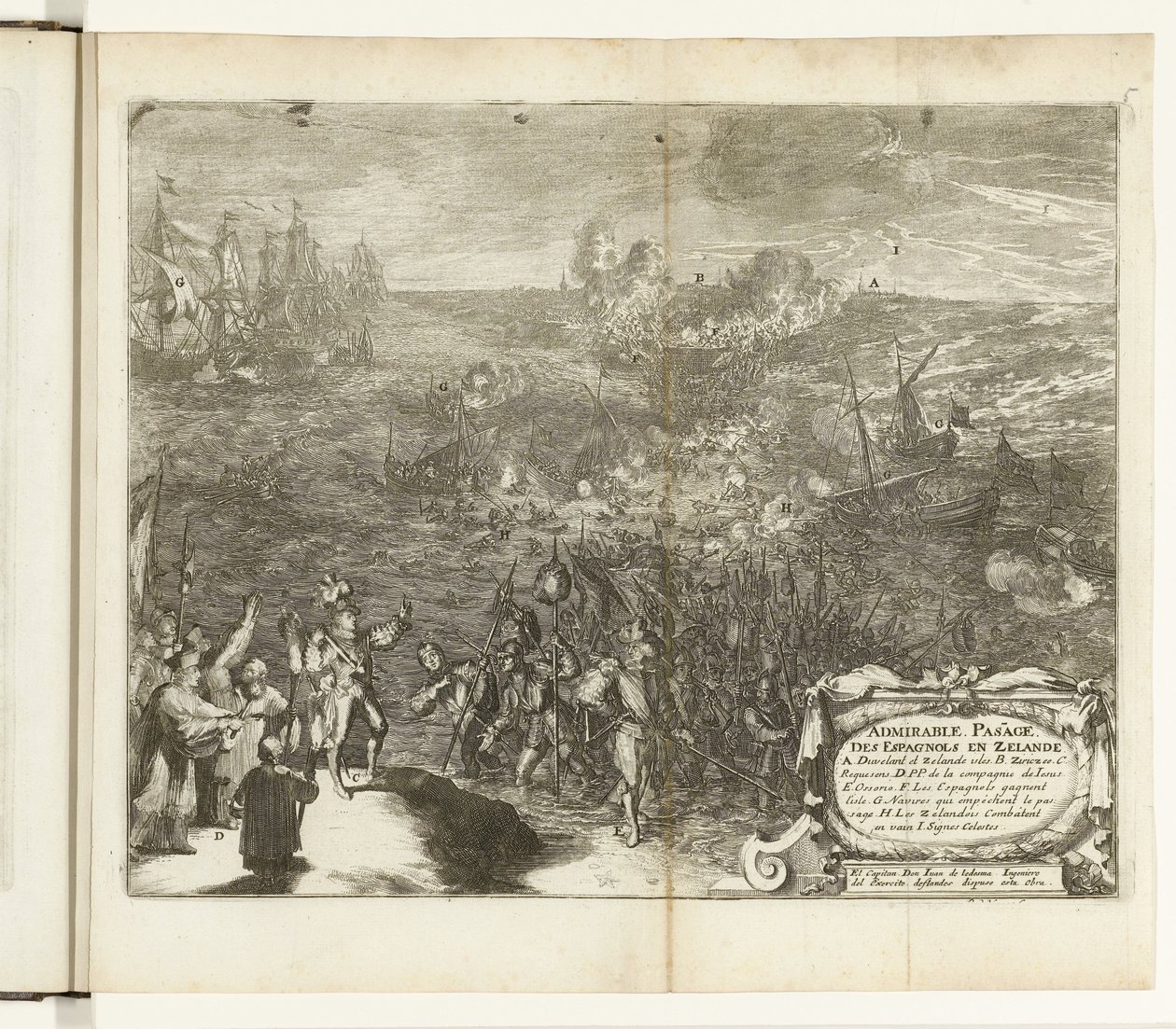 1575 年，西班牙士兵夜行军至杜维兰
西班牙人在泽兰的壮举（文物标题
佛兰德斯战争（系列标题） 作者 罗曼·德·豪格