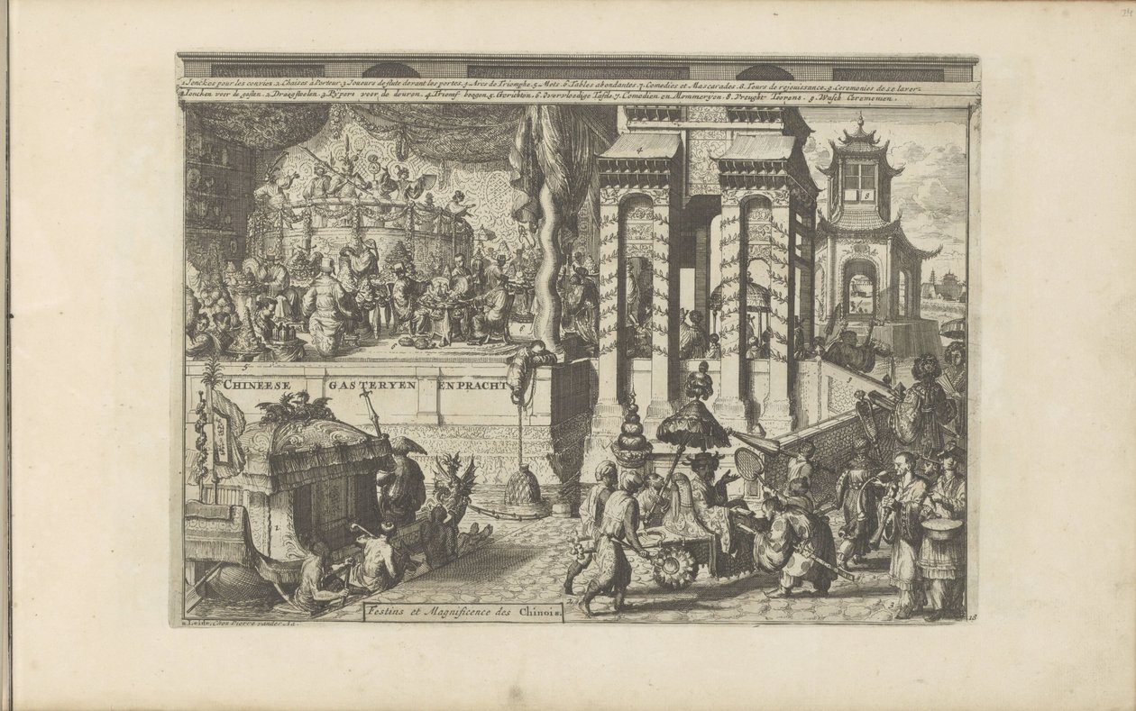 中国人的节日庆典
Chineese Gasteryen en Pracht / Feasts and Magnificence of the Chinese（标题见实物）
Les Indes Orientales et Occidentales et autres lieux（丛书名） 作者 罗曼·德·豪格