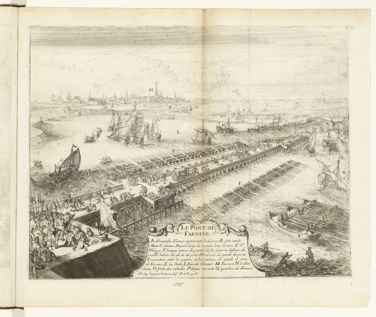 帕尔马的斯海尔德河大桥，1585 年
法尔内塞桥（作品名称）
法兰德斯战争（系列标题） 作者 罗曼·德·豪格