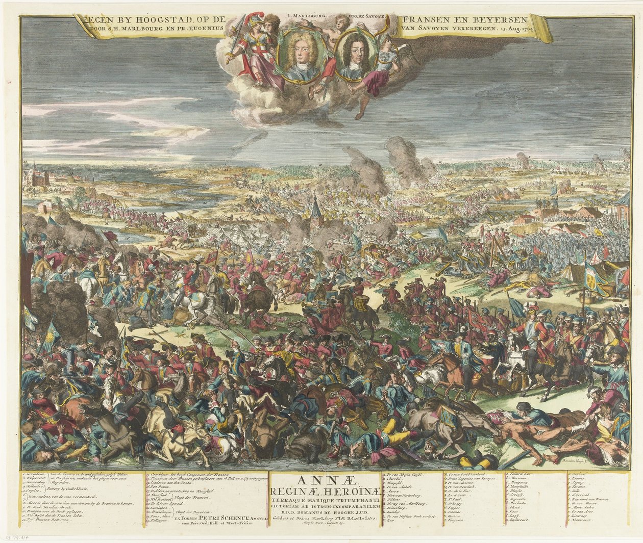 霍赫施塔特战役，1704 年
1704 年 8 月 13 日，Hoogstad 为法国人和贝耶尔森获得 S.H. Marlbourg 和 Savoyen 的 Eugenius Pr. 作者 罗曼·德·豪格