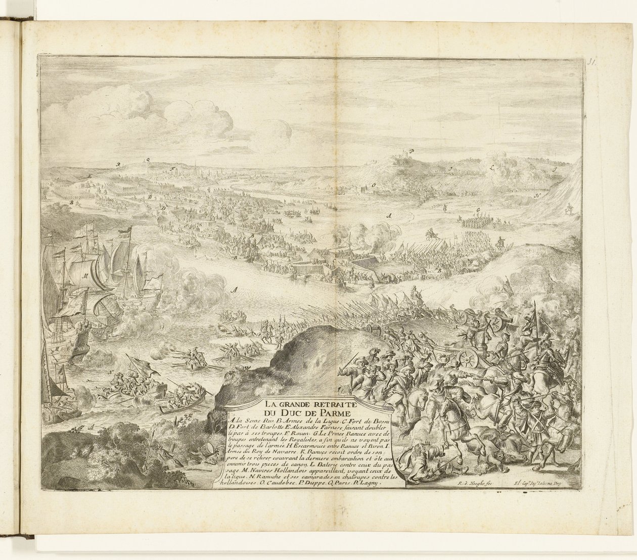 帕尔马公爵军队的撤退，1592 年
帕尔马公爵的大撤退（物品上的标题）
佛兰德斯战争（系列标题） 作者 罗曼·德·豪格