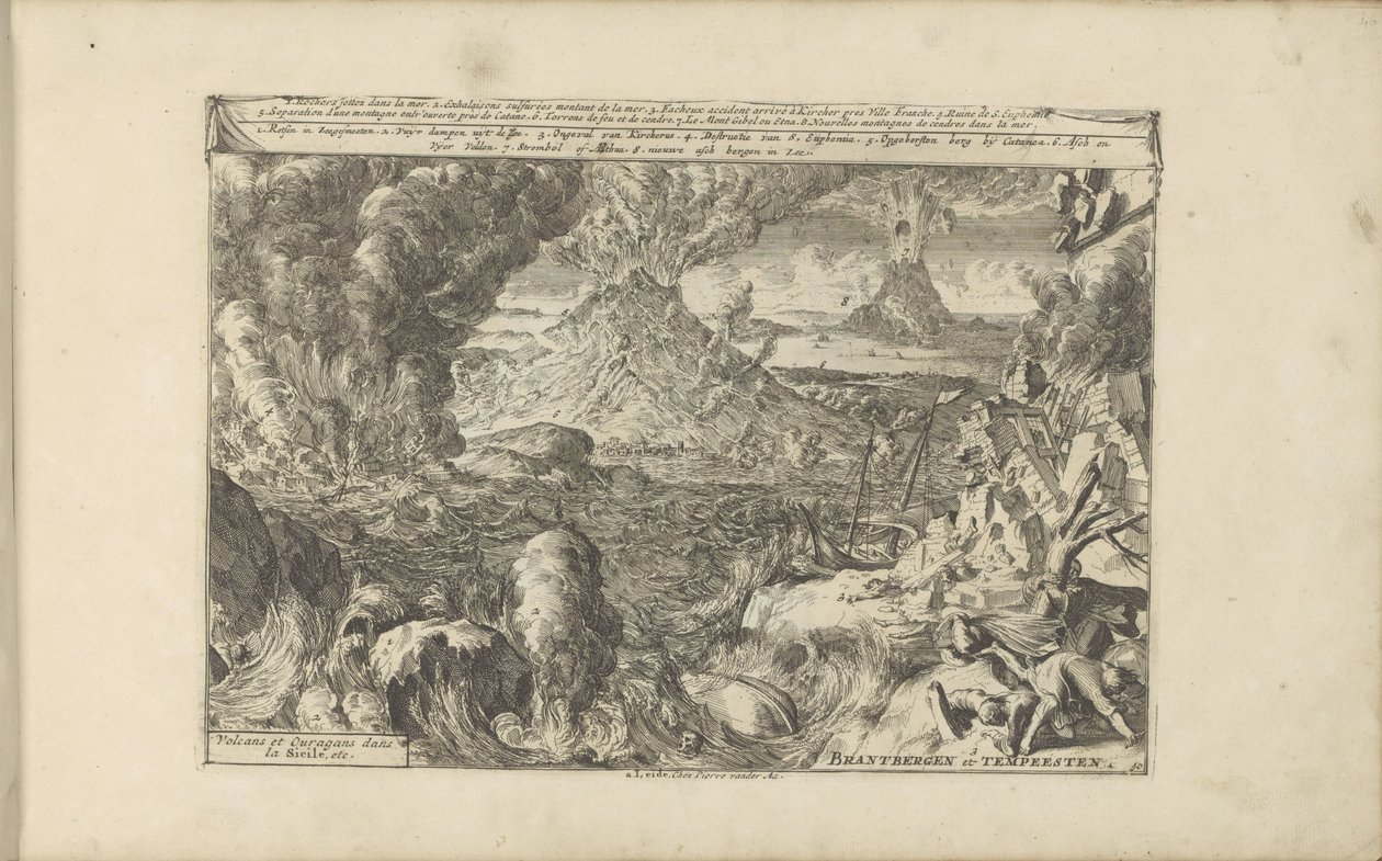 火山和飓风
Brantbergen and Tempeesten / 西西里岛等地的火山和飓风（标题见实物）
东印度和西印度群岛及其他地方（系列标题） 作者 罗曼·德·豪格