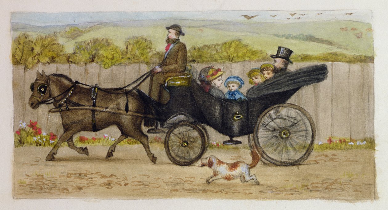 在Carriage，Addiscombe，1883年 作者 罗莎·克莱门蒂娜·佩瑟里克