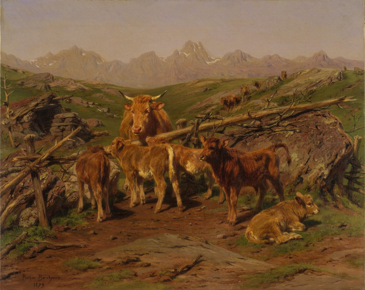 犊牛断奶，1879年。 作者 粉红色的快乐