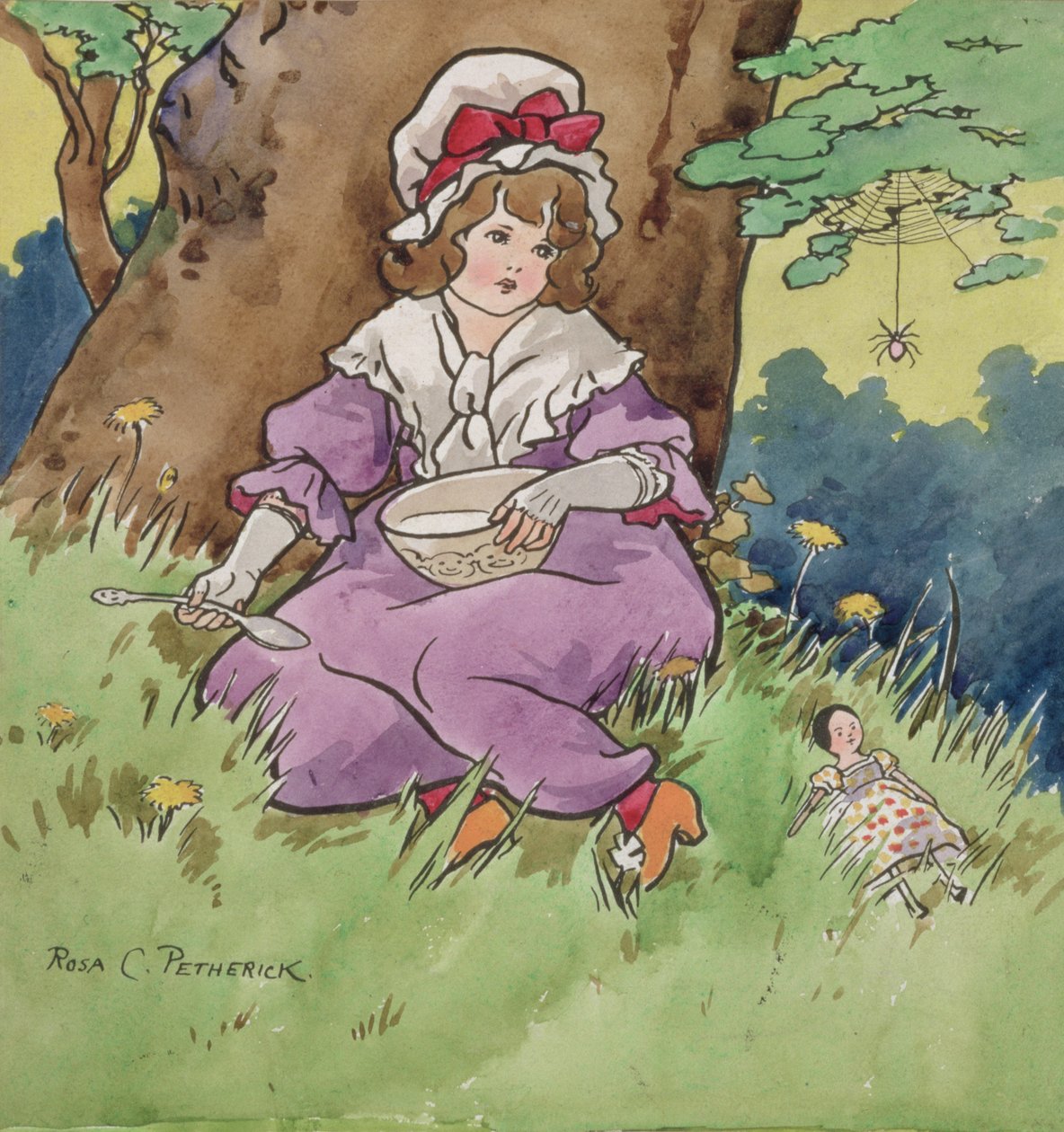 玛菲特小姐（画板上的铅笔水彩画） 作者 罗莎·佩瑟里克