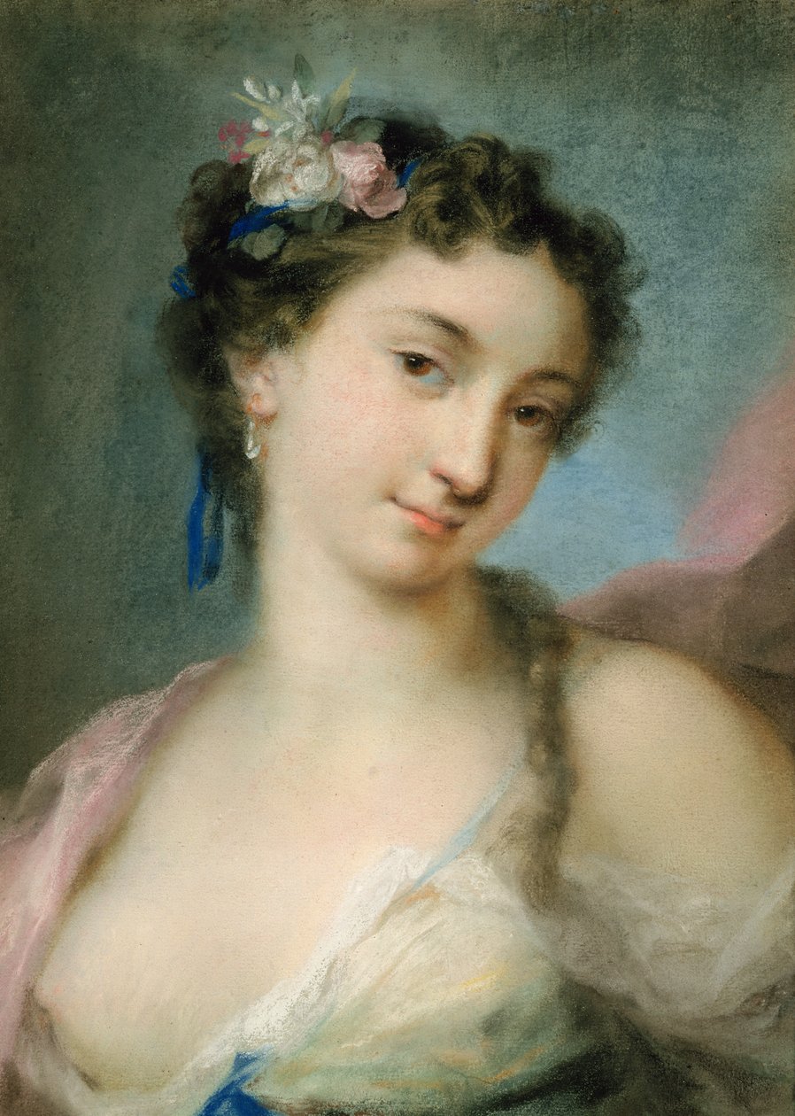 作为植物的夫人的画象（在纸上的淡色） 作者 Rosalba Giovanna Carriera
