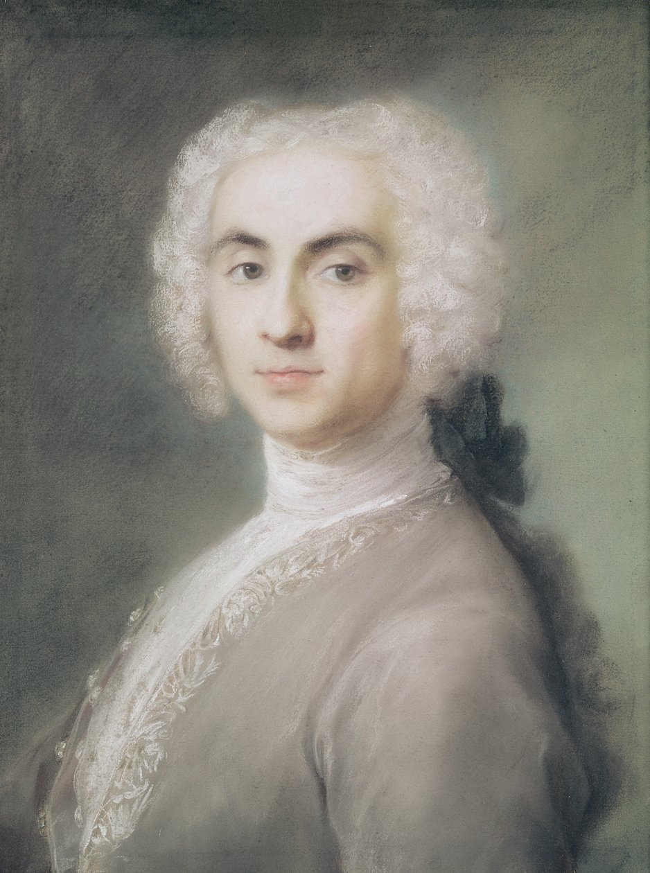一个男人的肖像（粉彩在纸上） 作者 Rosalba Giovanna Carriera