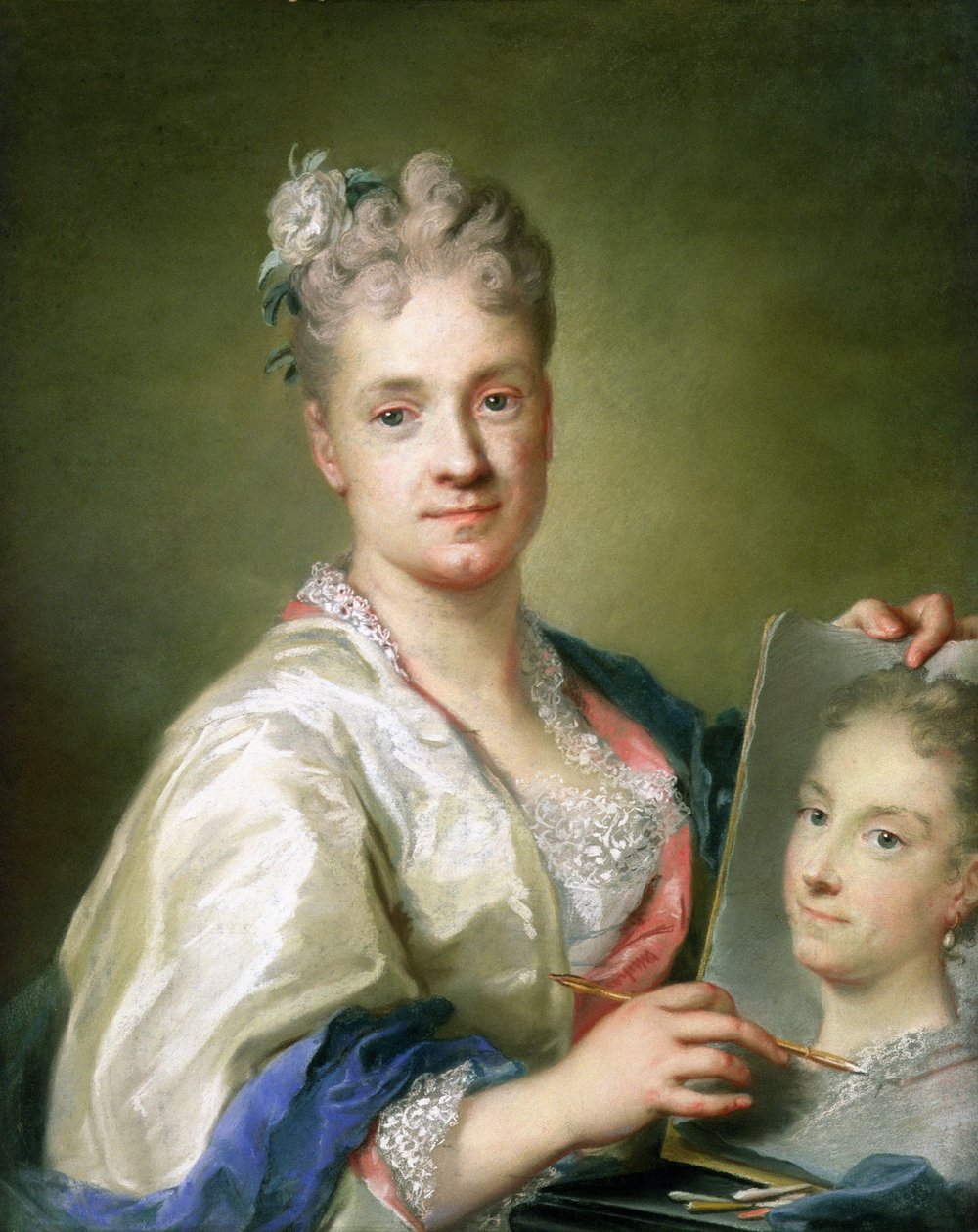 自画像，1709（纸上粉彩） 作者 Rosalba Giovanna Carriera