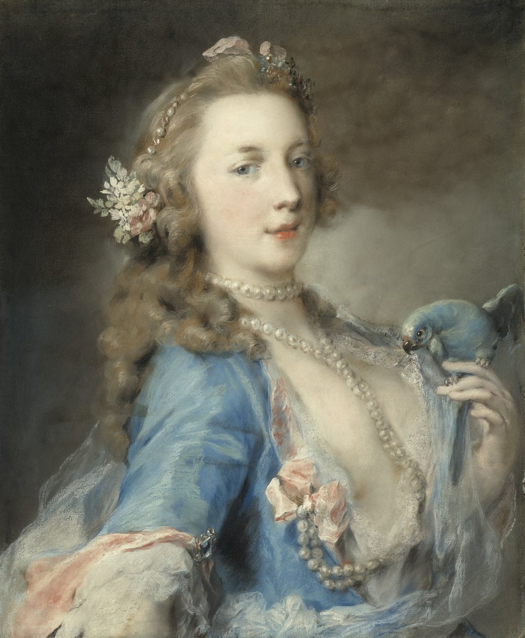 一位年轻的鹦鹉女士，约1730年 作者 Rosalba Giovanna Carriera