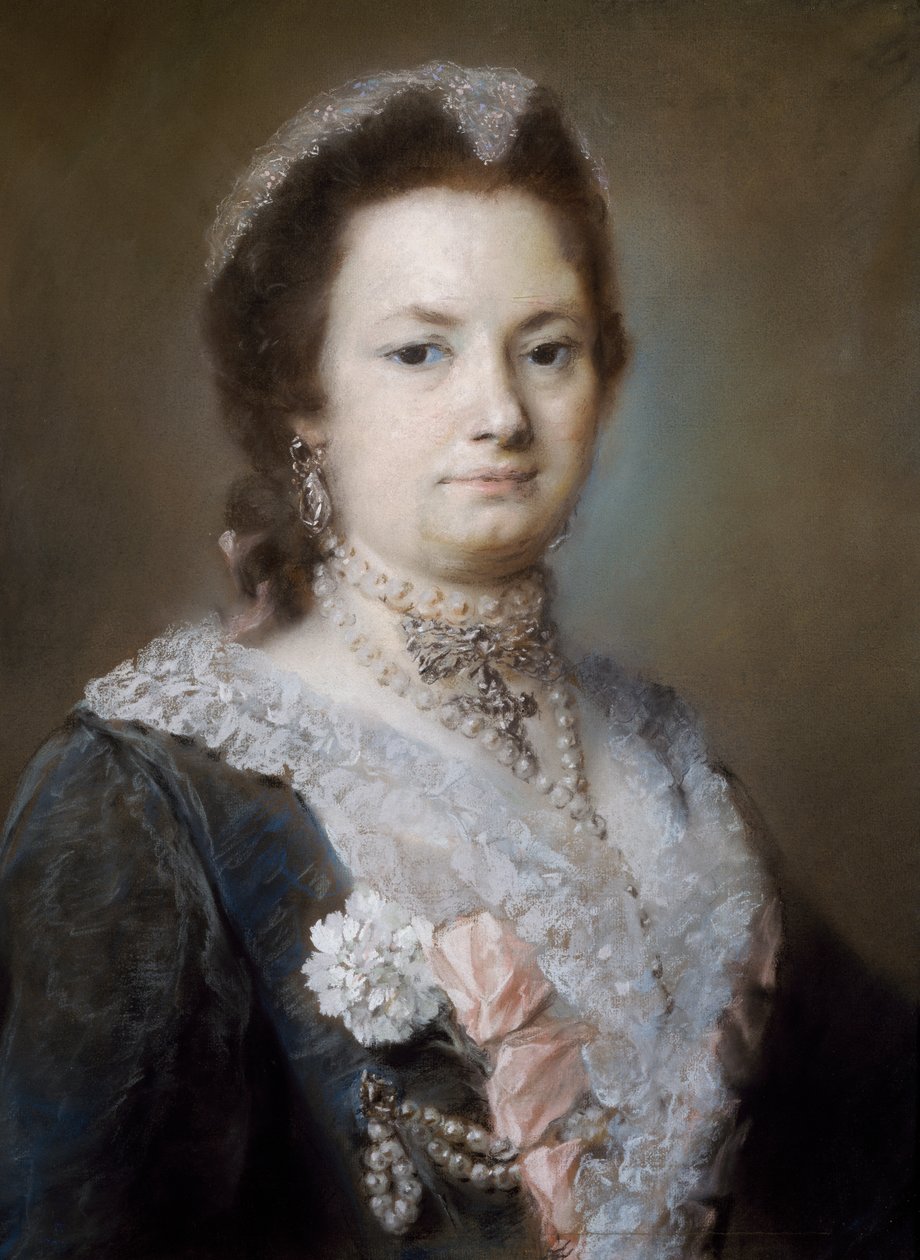 一位女士的肖像（纸上粉彩）。 作者 Rosalba Giovanna Carriera