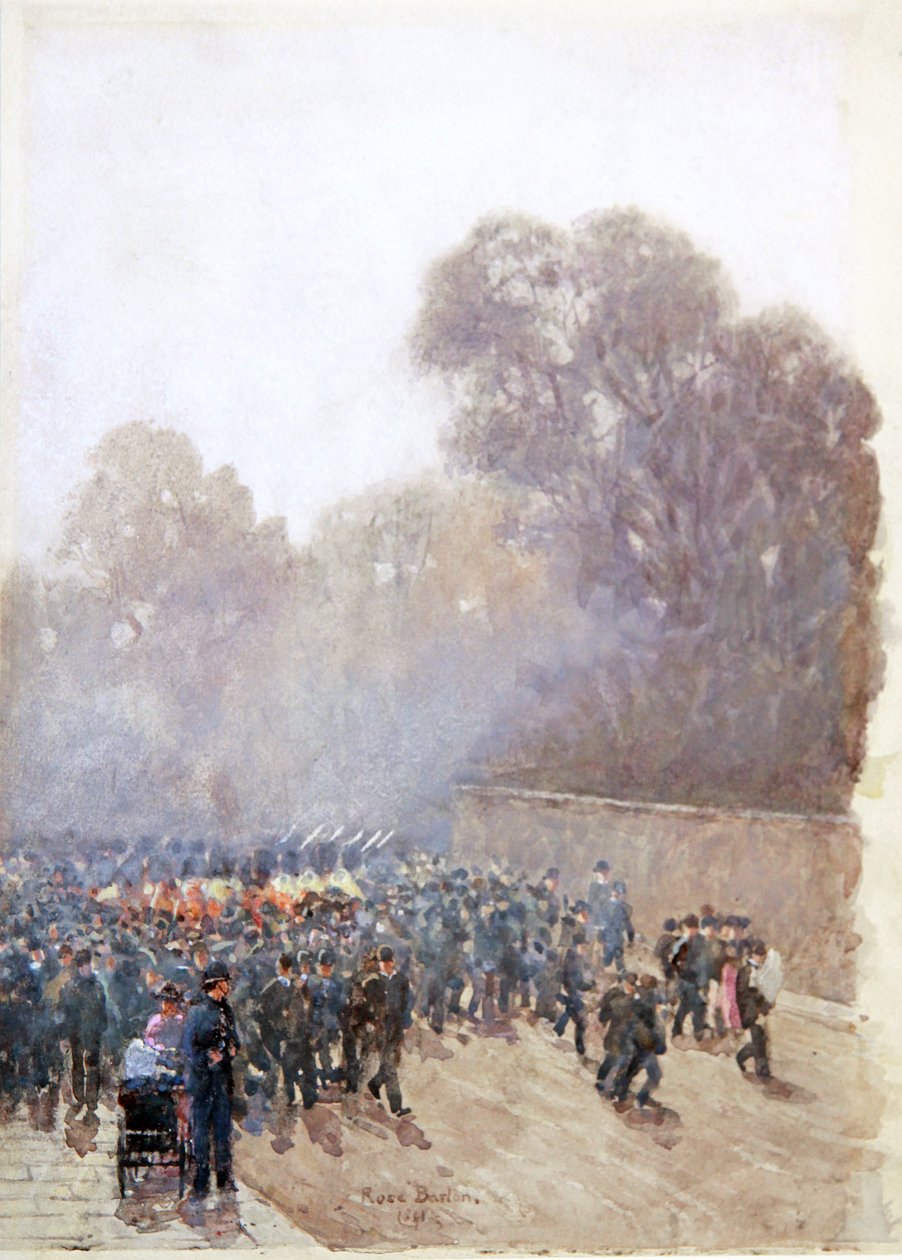 1891 年士兵游行（水彩画） 作者 罗斯·梅纳德·巴顿
