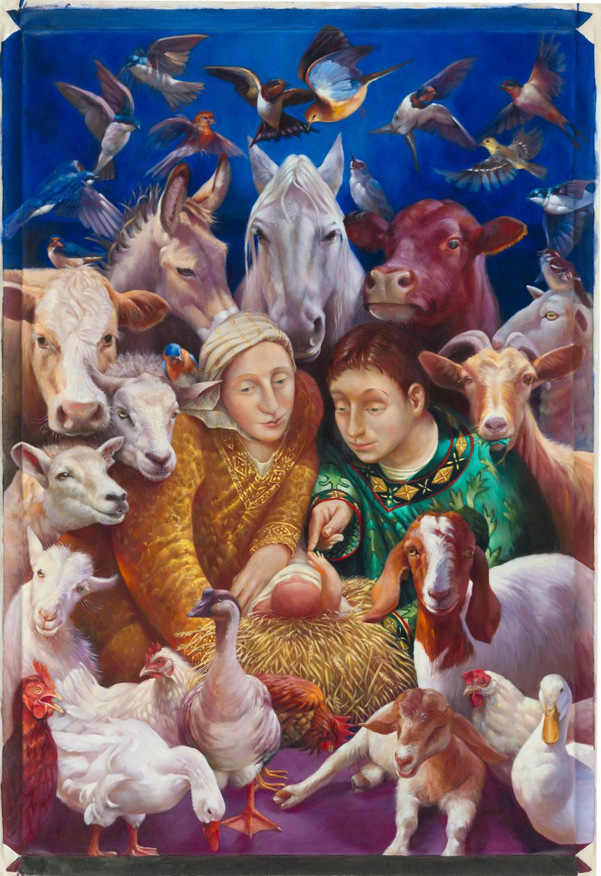 耶稣诞生》，2012 年（布面油画） 作者 罗斯玛丽·阿德科克