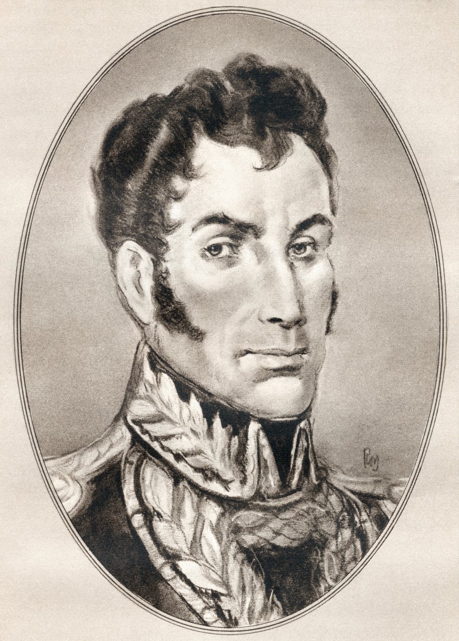 Simon Jose Antonio de la Santusima Trinidad Bolivar Palacios Ponte y Blanco，选自《名人活传记》。 作者 罗斯·戈登