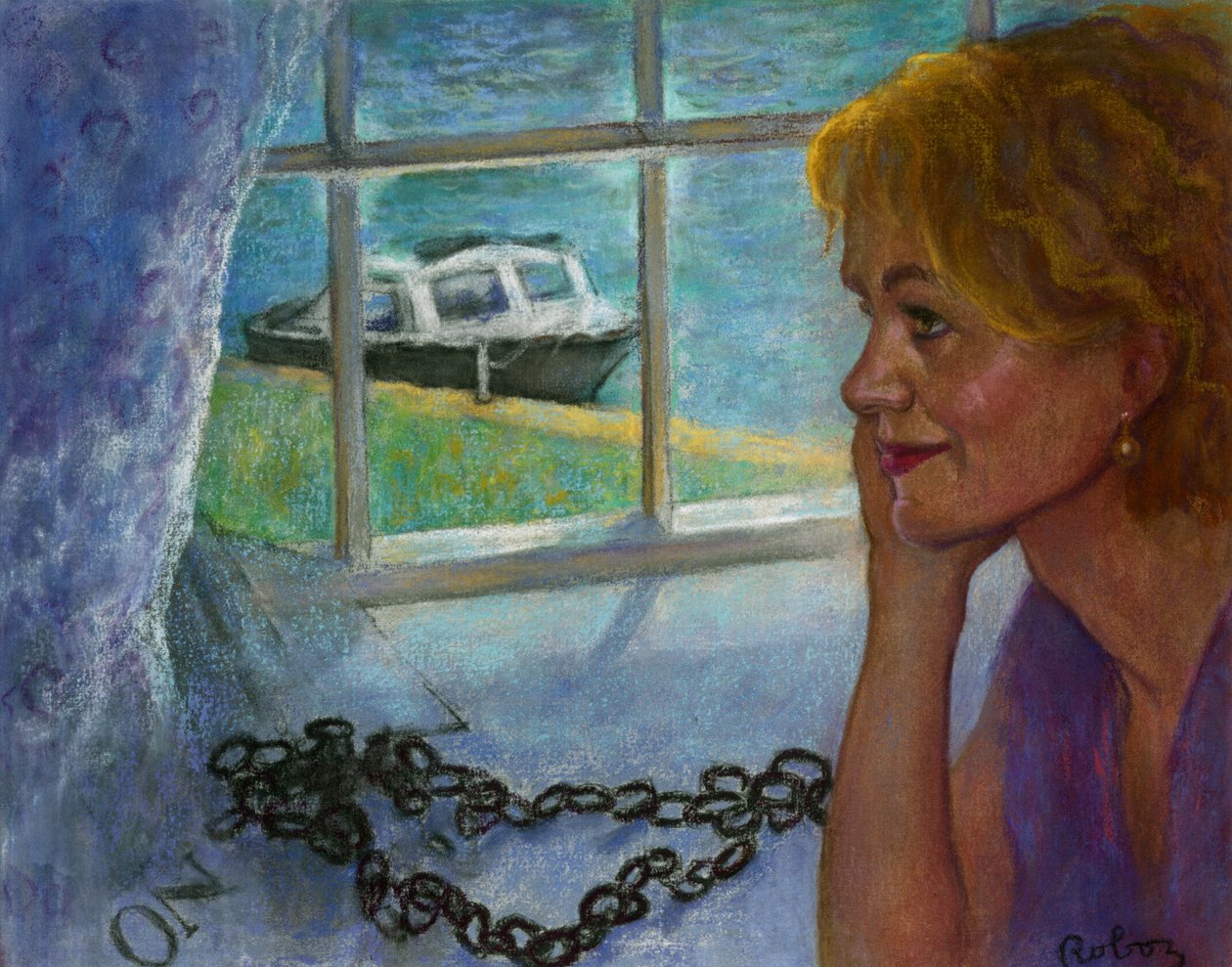 Zallyzsi Roboz在粉彩画中的Sally Emerson肖像 作者 鲁道夫·艾希斯塔德