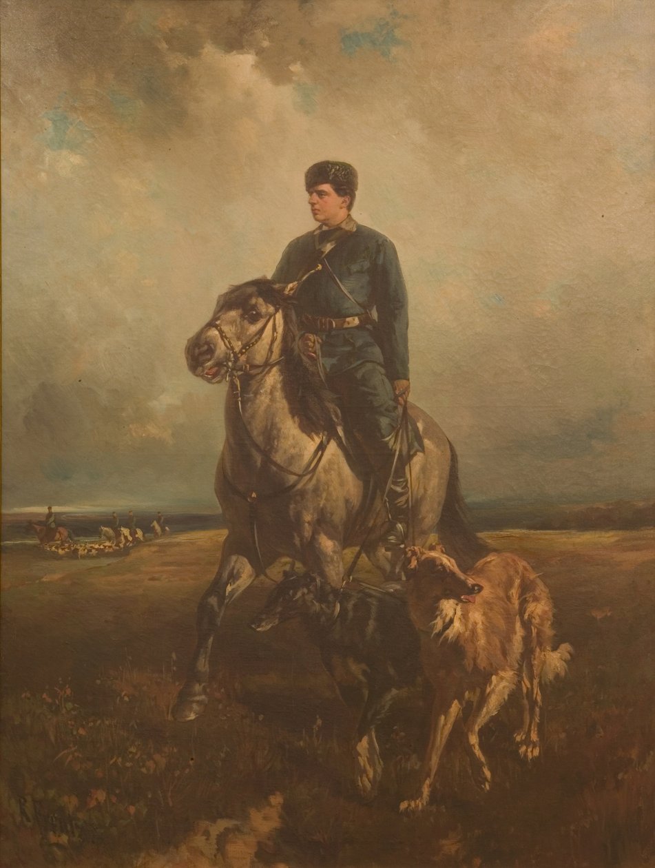 俄罗斯大公弗拉基米尔-亚历山德罗维奇1847-1909年在狩猎中，1890年代 作者 鲁道夫·费迪南多维奇·弗伦茨