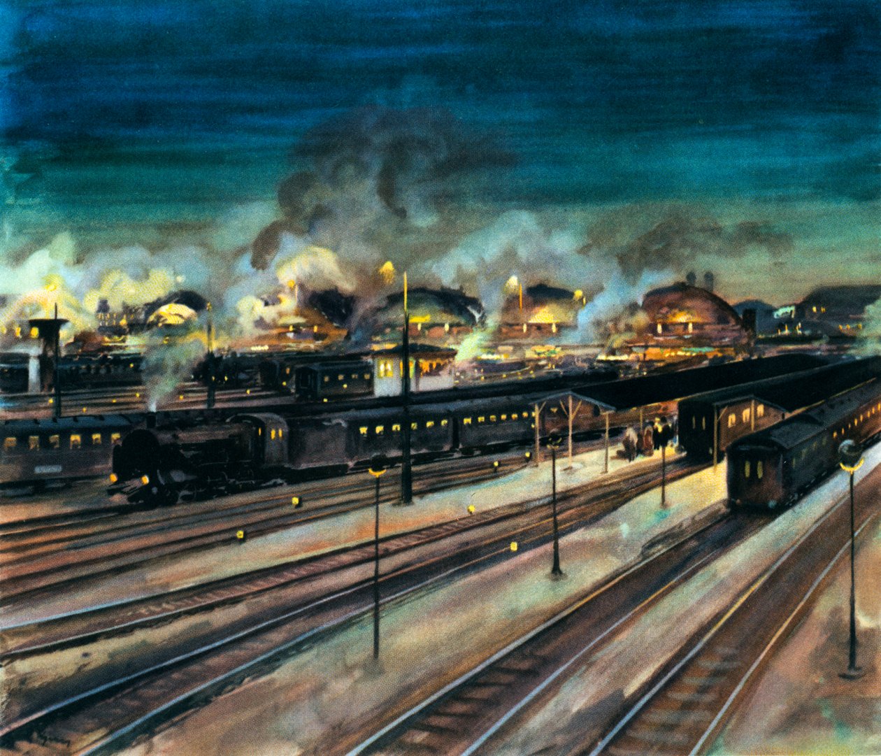 德国铁路 - 慕尼黑中央火车站夜景 作者 鲁道夫·利普斯